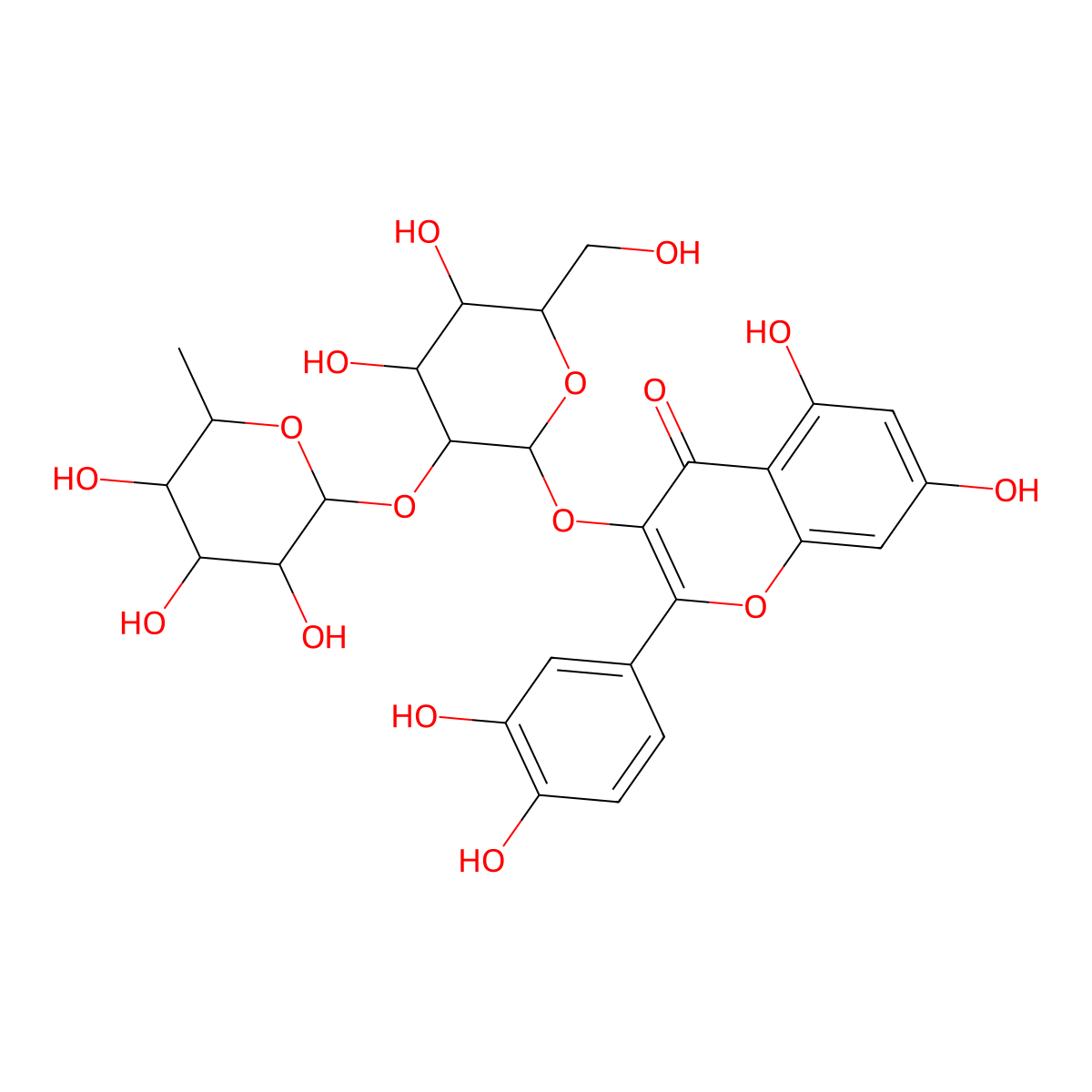 Quercetin 3-neohesperidoside molecular structure, CAS 32453-36-4
