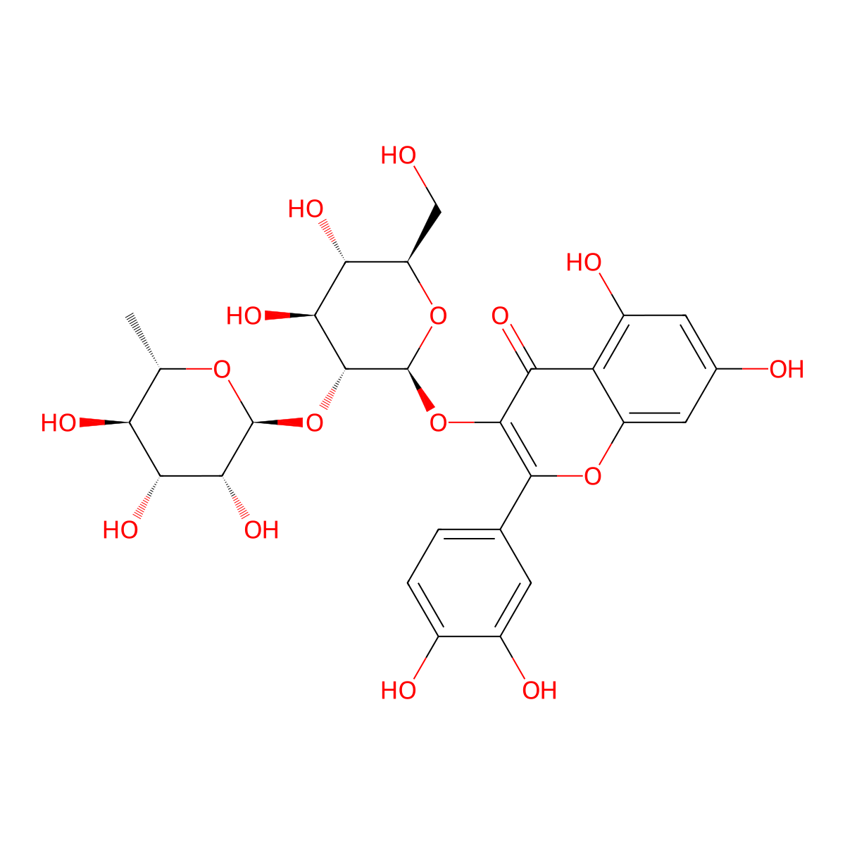 Quercetin 3-neohesperidoside molecular structure, CAS 32453-36-4