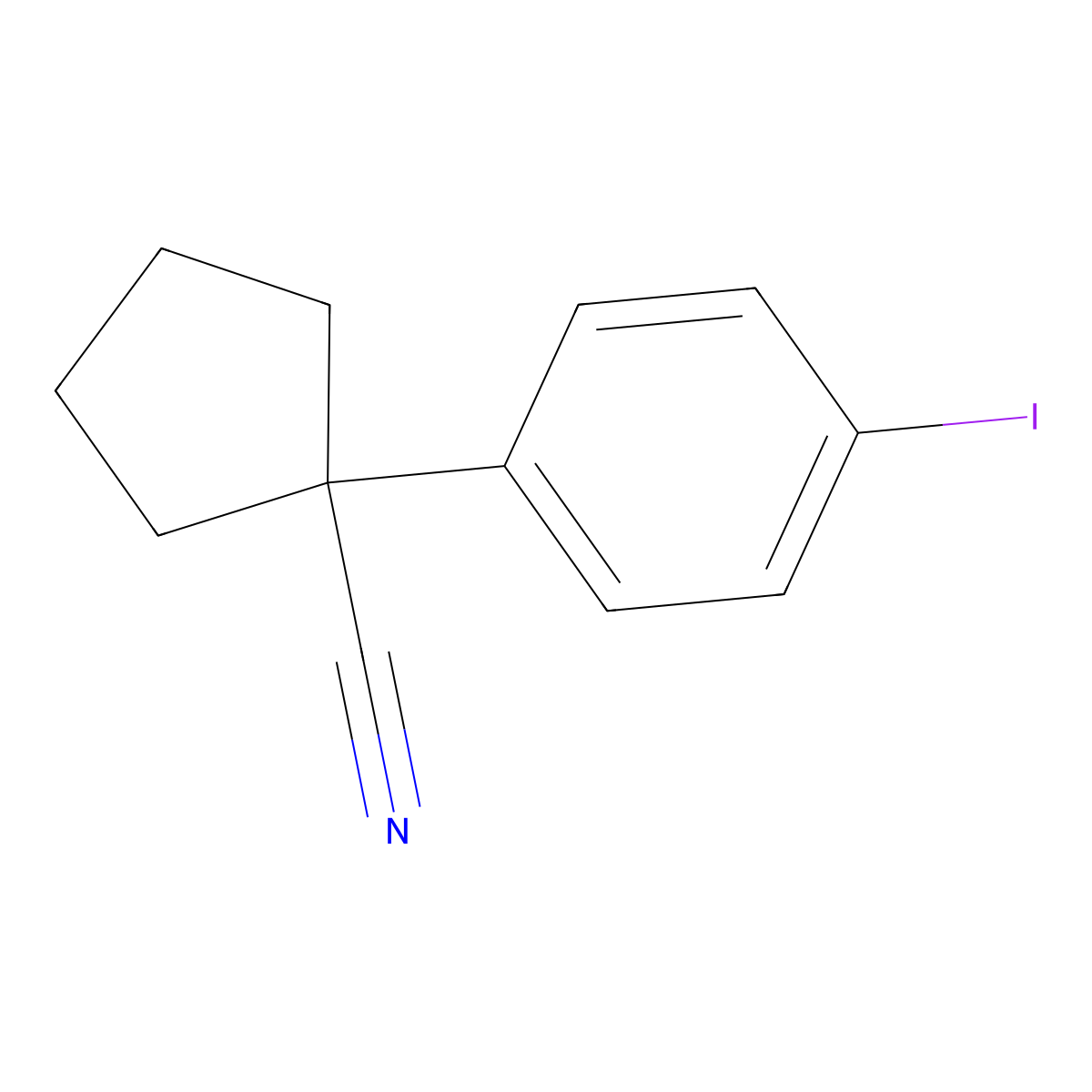 1-(4-Iodophenyl)cyclopentanecarbonitrile molecular structure, CAS 324532-35-6