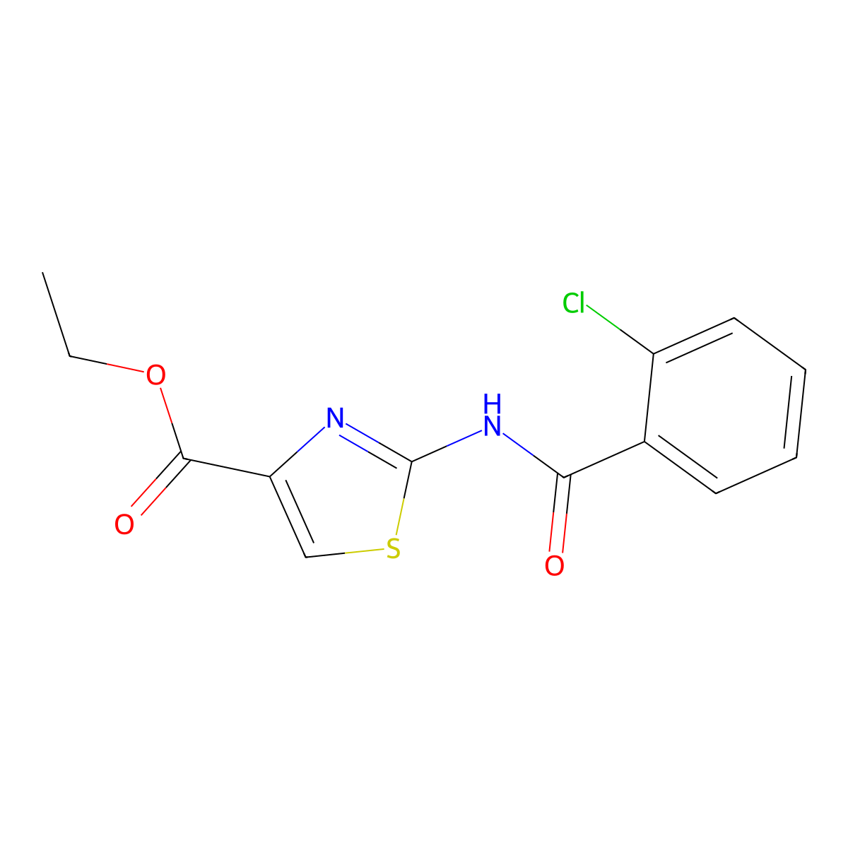 Ethyl 2-(2-chlorobenzamido)thiazole-4-carboxylate molecular structure, CAS 324538-40-1