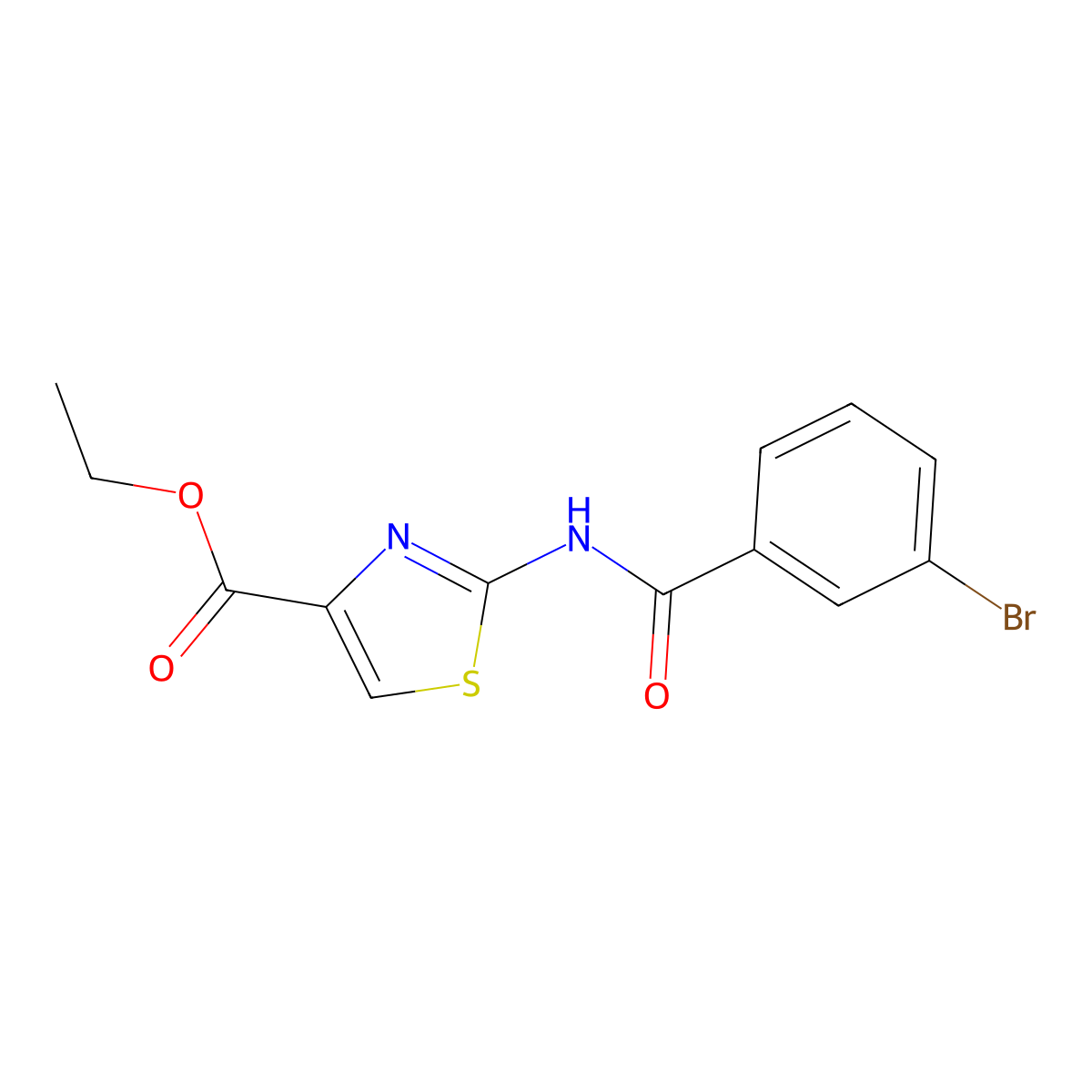 Ethyl 2-(3-bromobenzamido)thiazole-4-carboxylate molecular structure, CAS 324538-43-4