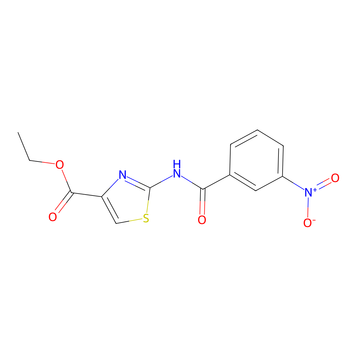 Ethyl 2-(3-nitrobenzamido)thiazole-4-carboxylate molecular structure, CAS 324538-44-5