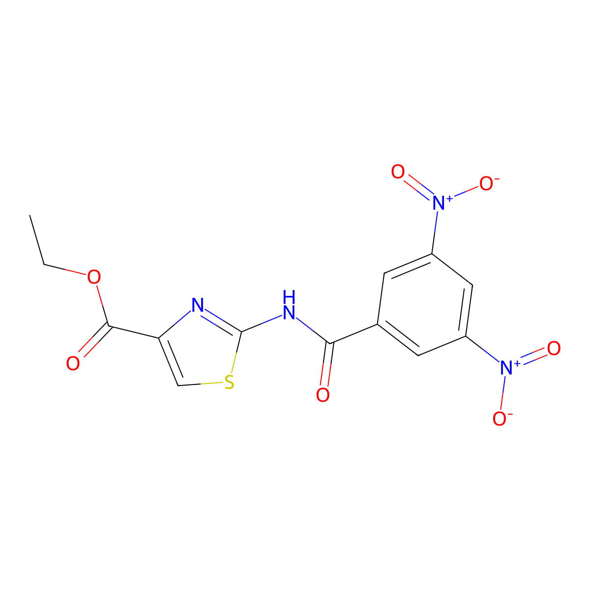 Ethyl 2-[(3,5-dinitrobenzoyl)amino]-1,3-thiazole-4-carboxylate molecular structure, CAS 324538-47-8