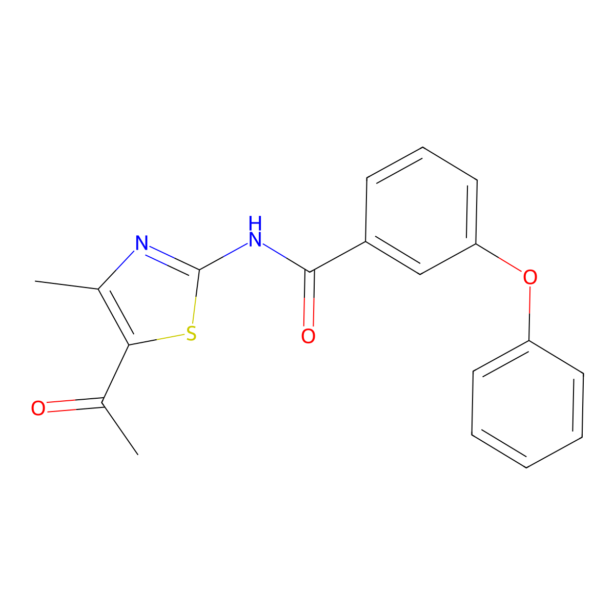 N-(5-acetyl-4-methyl-1,3-thiazol-2-yl)-3-phenoxybenzamide molecular structure, CAS 324538-52-5