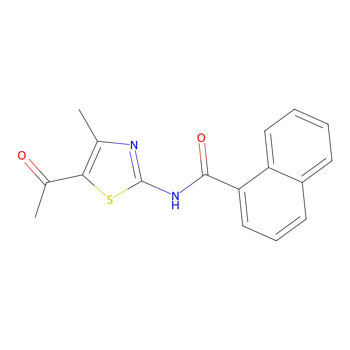 N-(5-acetyl-4-methyl-1,3-thiazol-2-yl)naphthalene-1-carboxamide molecular structure, CAS 324538-53-6