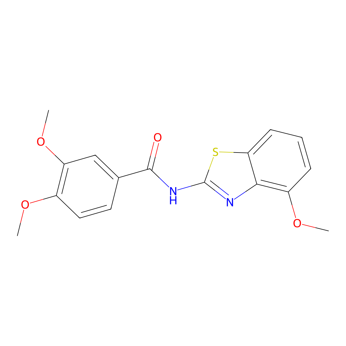 3,4-dimethoxy-N-(4-methoxy-1,3-benzothiazol-2-yl)benzamide molecular structure, CAS 324538-54-7