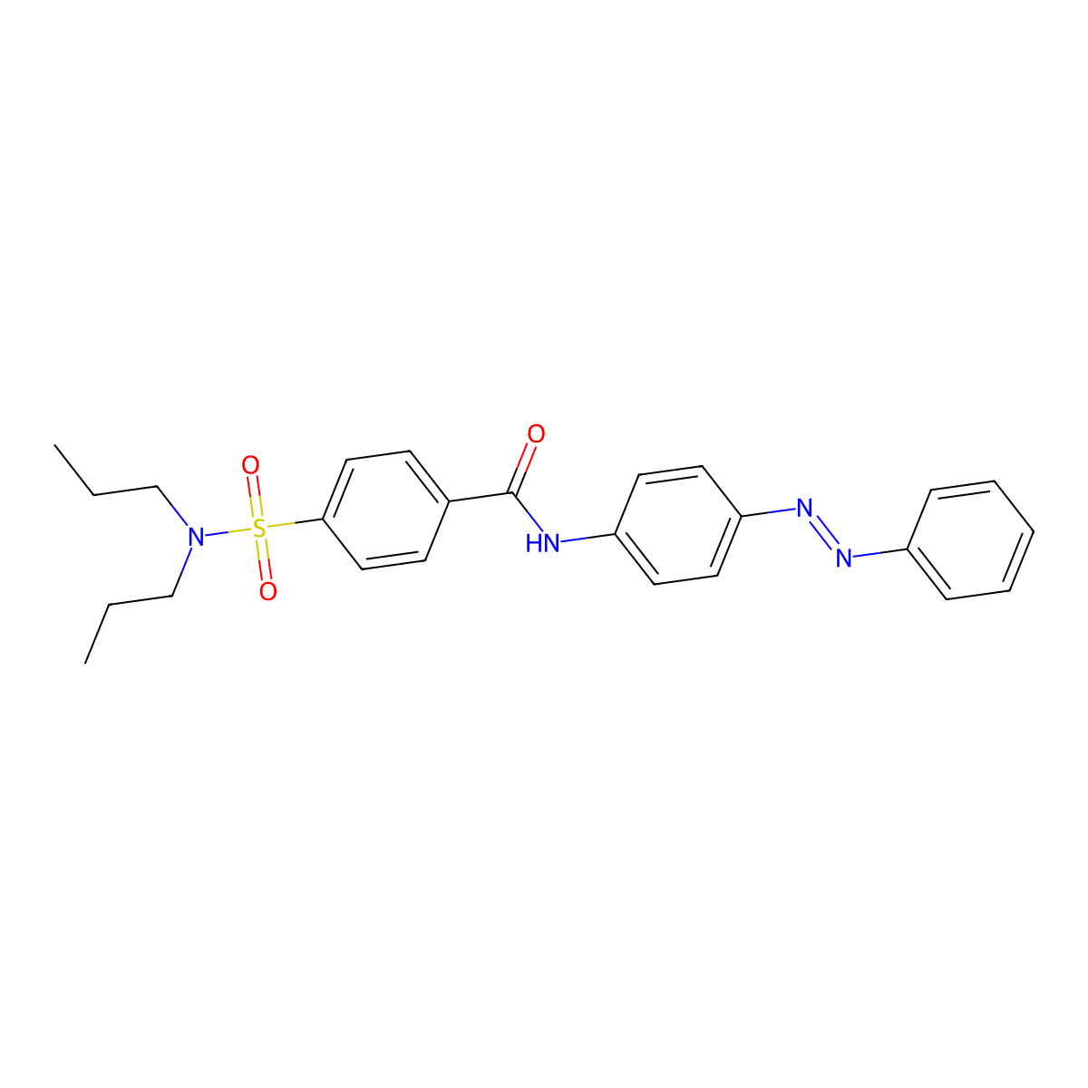 4-(dipropylsulfamoyl)-N-(4-phenyldiazenylphenyl)benzamide molecular structure, CAS 324538-56-9