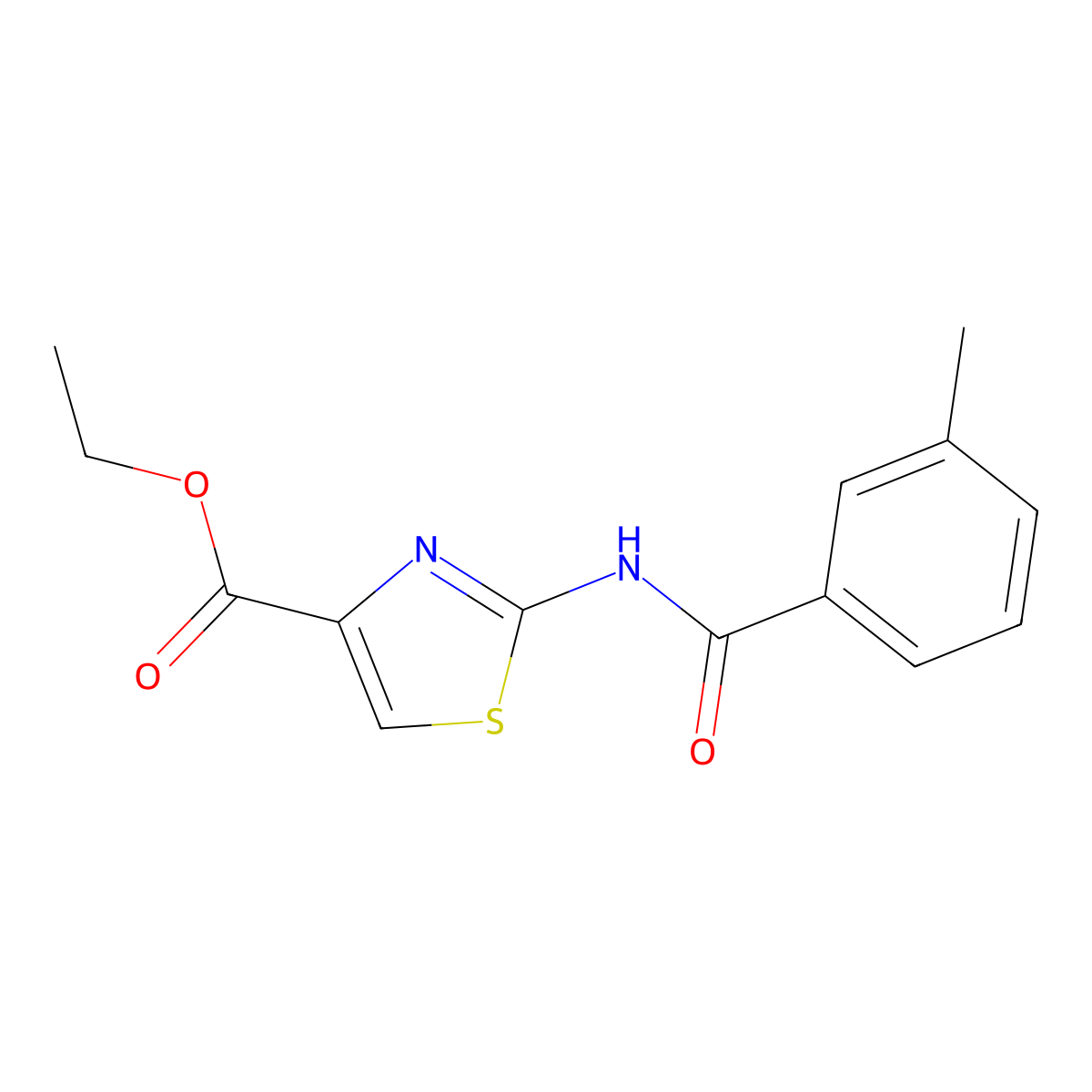 Ethyl 2-(3-methylbenzamido)thiazole-4-carboxylate molecular structure, CAS 324538-59-2