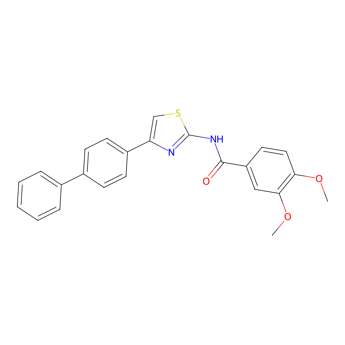 3,4-dimethoxy-N-[4-(4-phenylphenyl)-1,3-thiazol-2-yl]benzamide molecular structure, CAS 324538-63-8