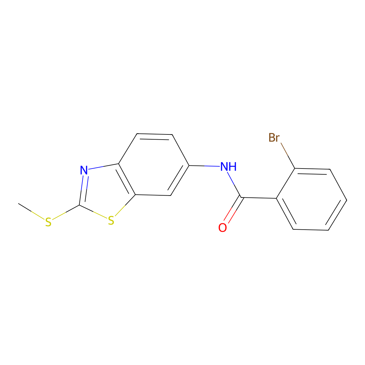 2-bromo-N-(2-(methylthio)benzo[d]thiazol-6-yl)benzamide molecular structure, CAS 324538-67-2