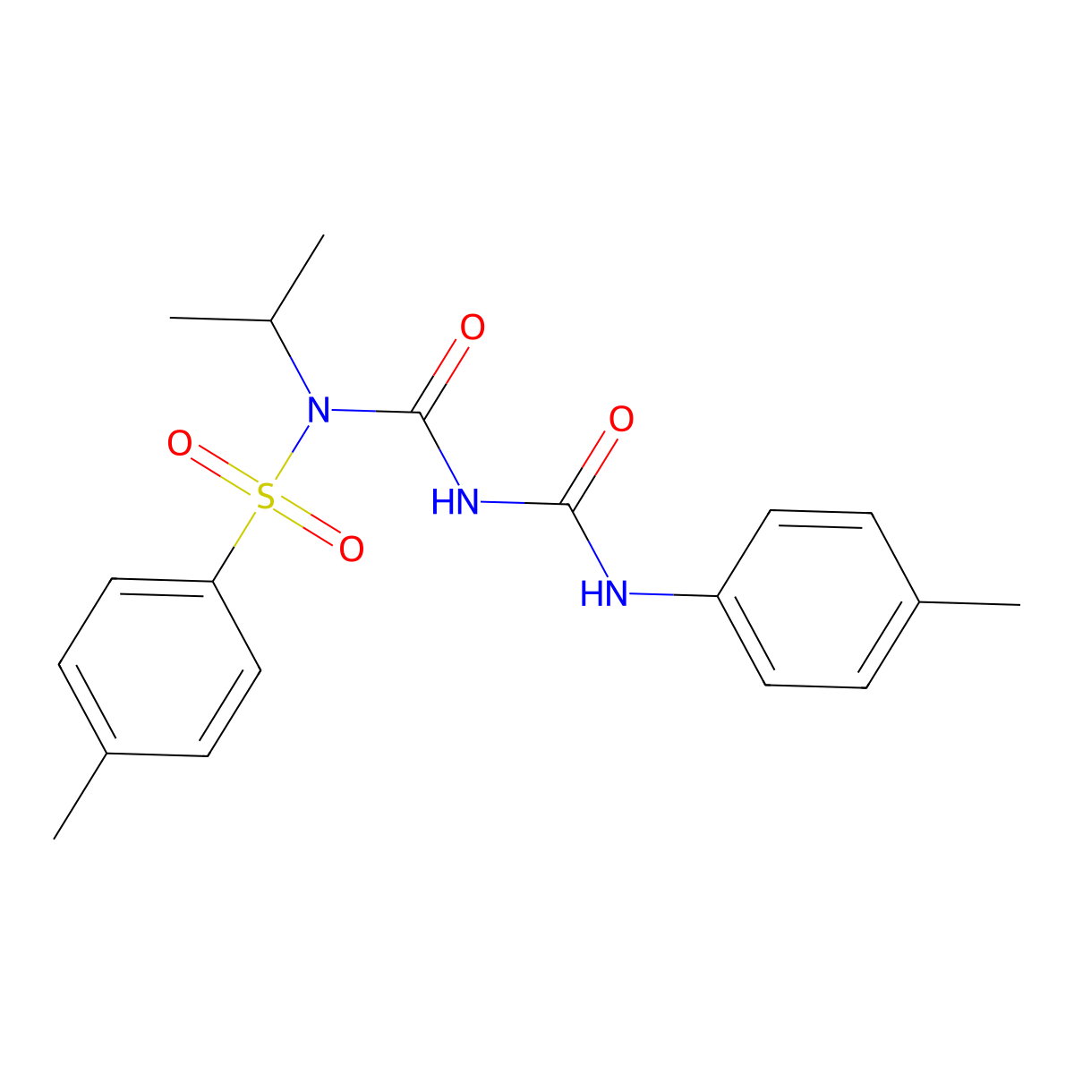 N-isopropyl-4-methyl-N-((p-tolylcarbamoyl)carbamoyl)benzenesulfonamide molecular structure, CAS 324539-85-7