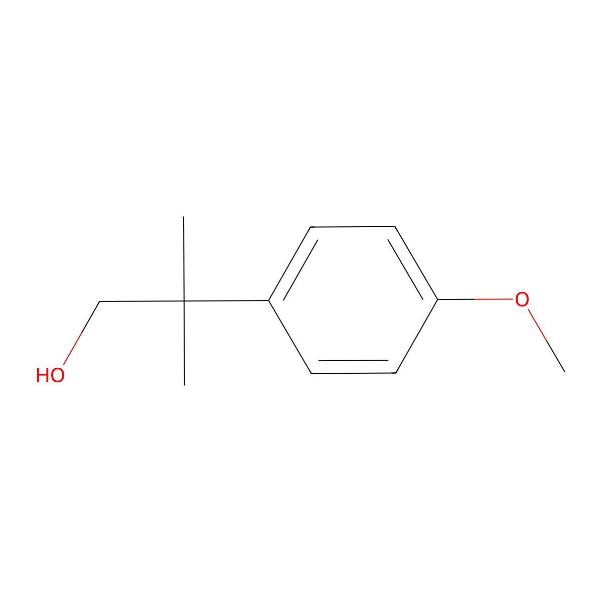 2-(4-Methoxyphenyl)-2-methylpropan-1-ol molecular structure, CAS 32454-29-8