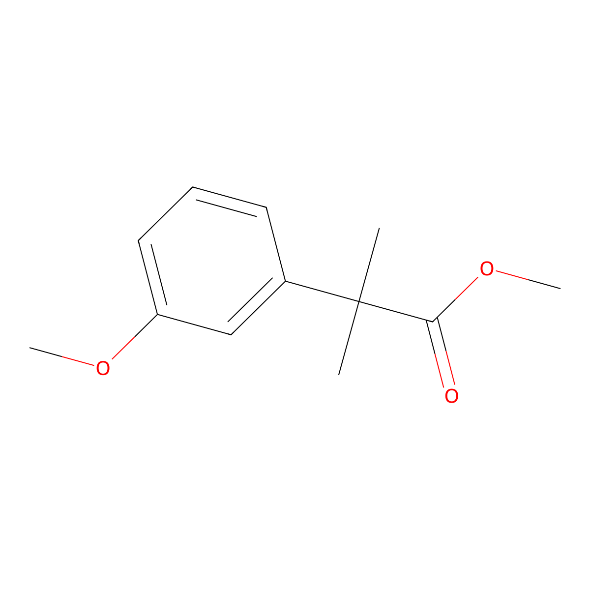 Methyl 2-(3-methoxyphenyl)-2-methylpropanoate molecular structure, CAS 32454-33-4