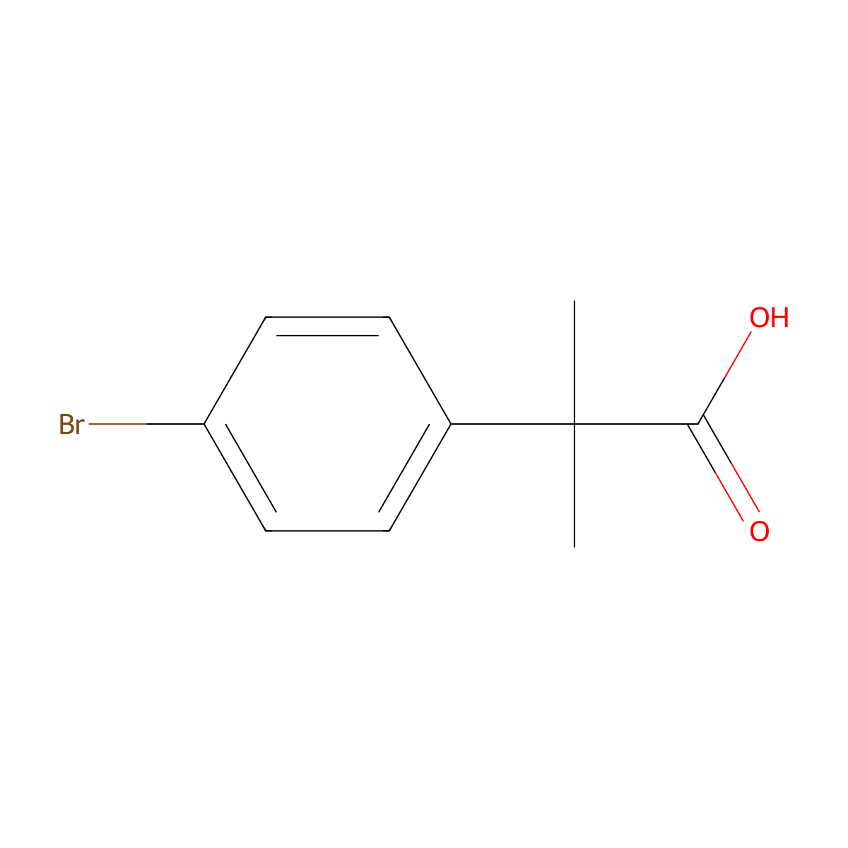 2-(4-Bromophenyl)-2-methylpropanoic acid molecular structure, CAS 32454-35-6
