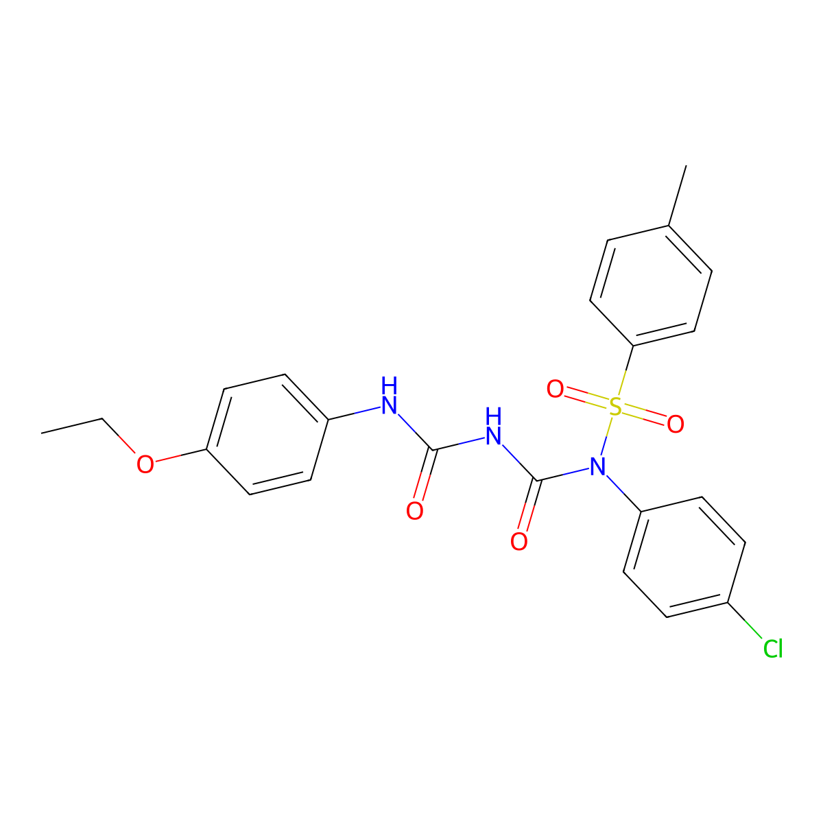 N-(4-chlorophenyl)-N-(((4-ethoxyphenyl)carbamoyl)carbamoyl)-4-methylbenzenesulfonamide molecular structure, CAS 324540-02-5