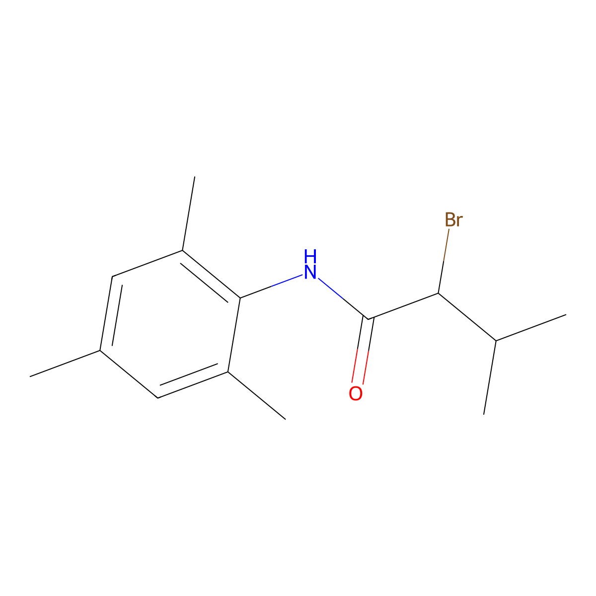 2-bromo-3-methyl-N-(2,4,6-trimethylphenyl)butanamide molecular structure, CAS 324540-29-6