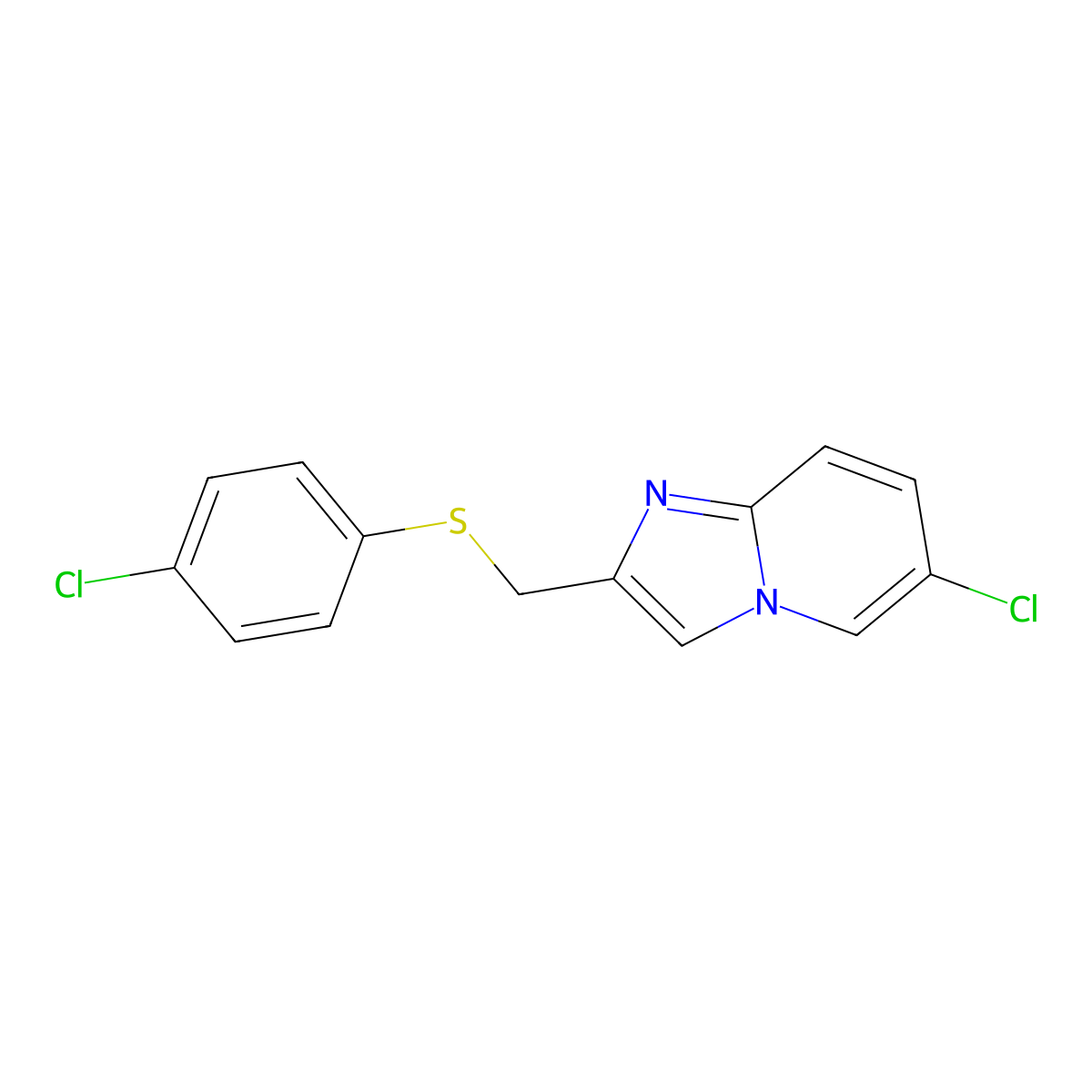 6-Chloro-2-{[(4-chlorophenyl)sulfanyl]methyl}imidazo[1,2-a]pyridine molecular structure, CAS 324540-82-1