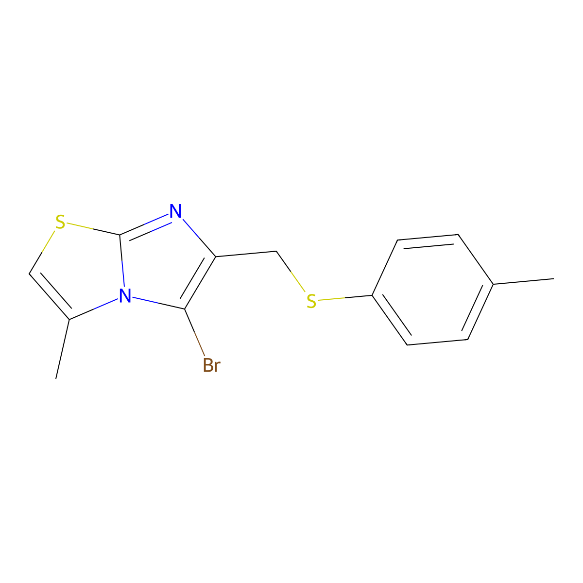 5-Bromo-3-methyl-6-((p-tolylthio)methyl)imidazo[2,1-b]thiazole molecular structure, CAS 324540-86-5