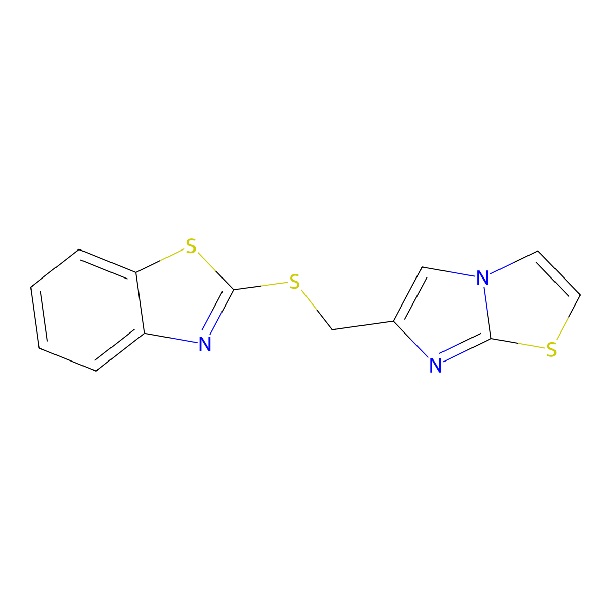 2-((Imidazo[2,1-b]thiazol-6-ylmethyl)thio)benzo[d]thiazole molecular structure, CAS 324540-92-3
