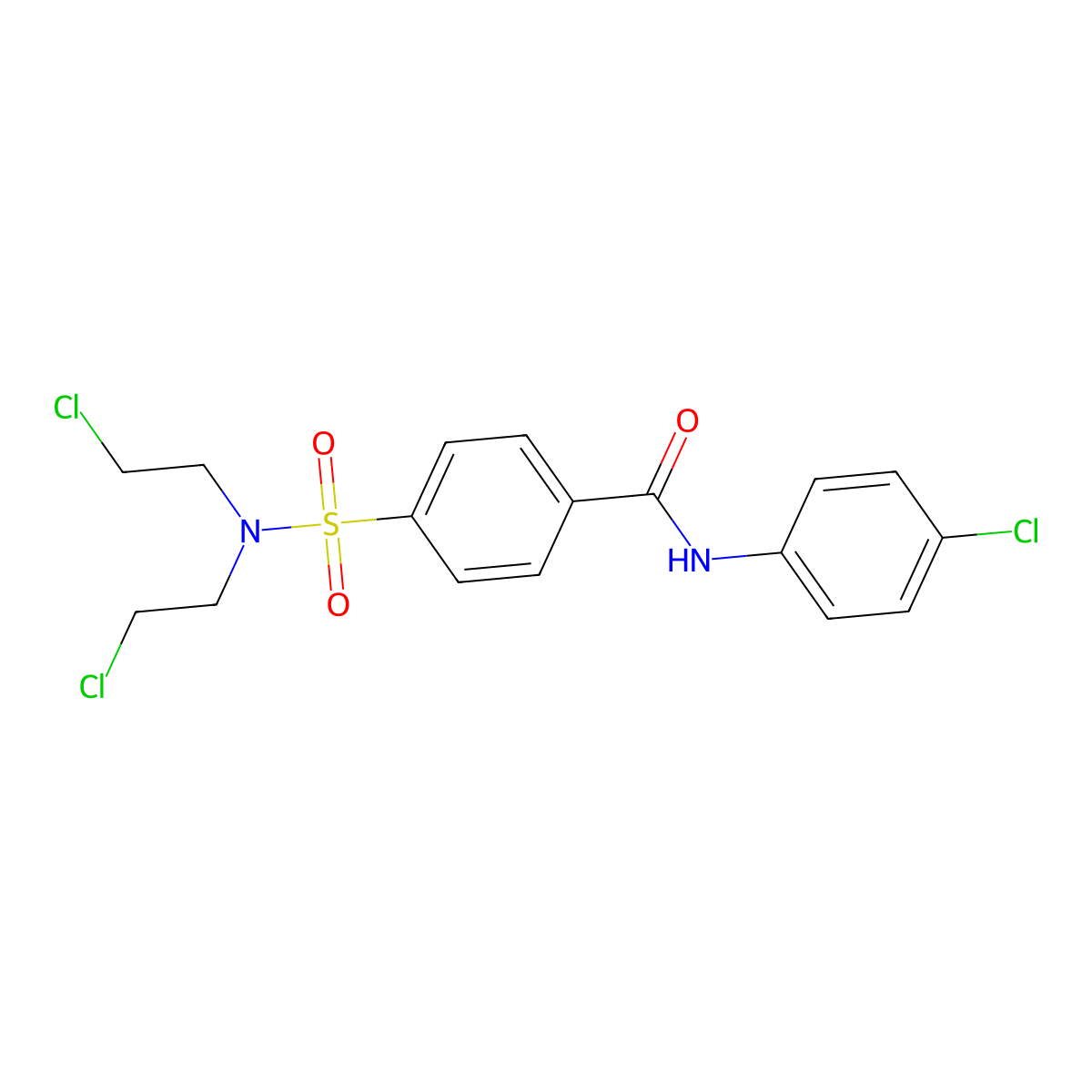 4-[bis(2-chloroethyl)sulfamoyl]-N-(4-chlorophenyl)benzamide molecular structure, CAS 324541-03-9