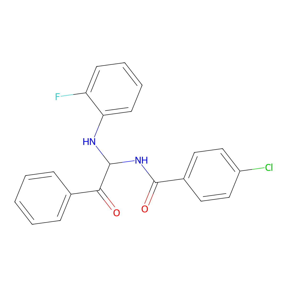 4-chloro-N-{1-[(2-fluorophenyl)amino]-2-oxo-2-phenylethyl}benzamide molecular structure, CAS 324542-65-6