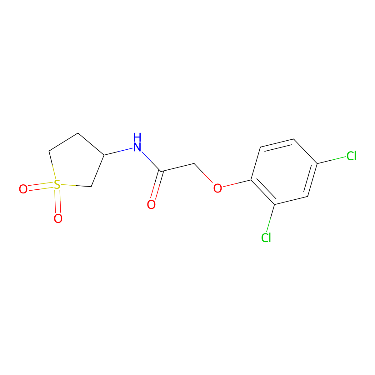 2-(2,4-dichlorophenoxy)-N-(1,1-dioxothiolan-3-yl)acetamide molecular structure, CAS 324542-71-4