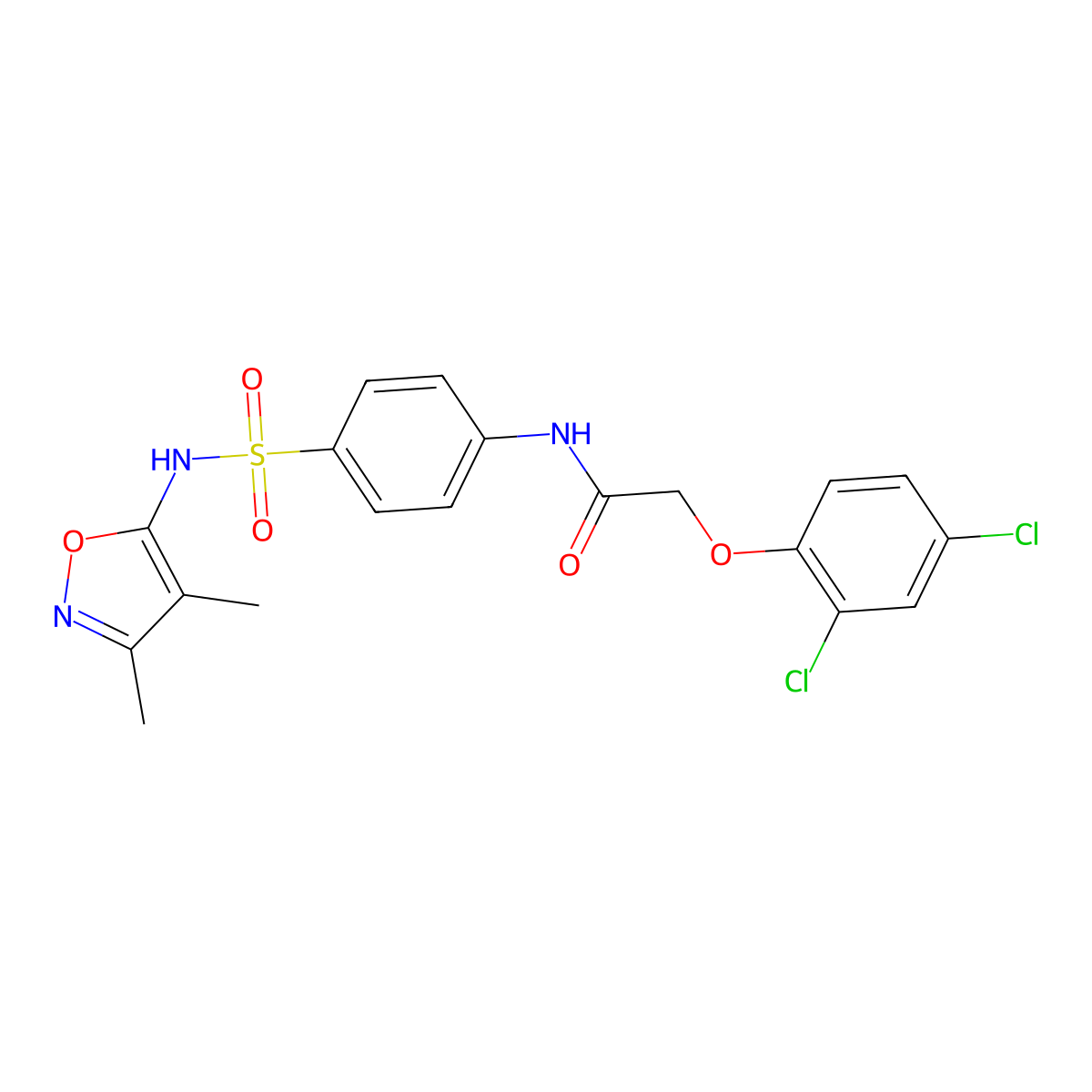 2-(2,4-dichlorophenoxy)-N-{4-[(3,4-dimethyl-1,2-oxazol-5-yl)sulfamoyl]phenyl}acetamide molecular structure, CAS 324542-72-5