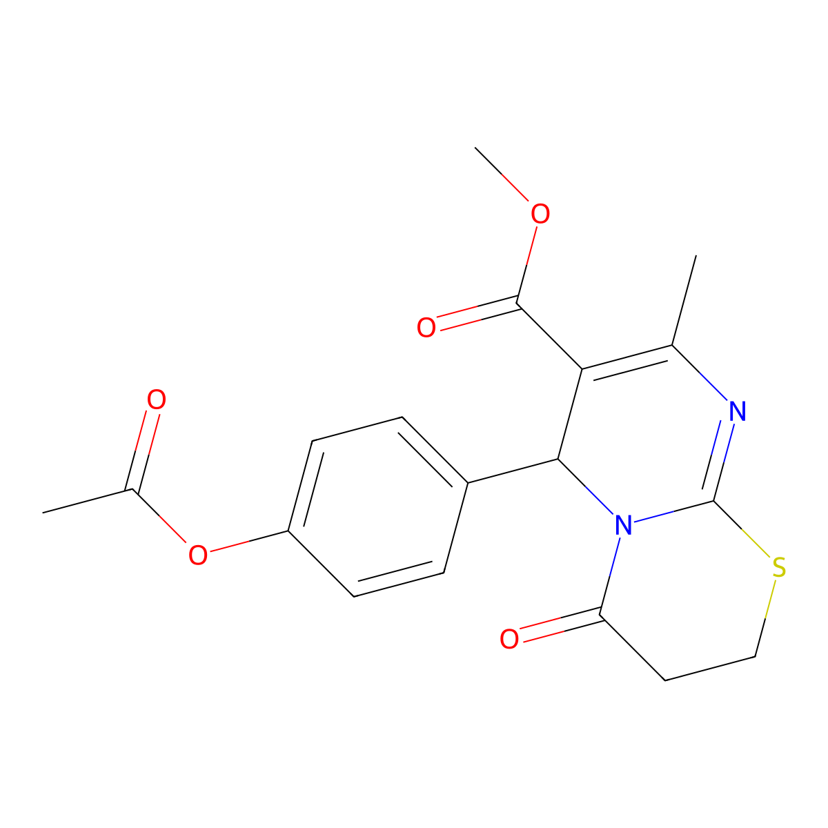 methyl 6-(4-acetyloxyphenyl)-8-methyl-4-oxo-3,6-dihydro-2H-pyrimido[2,1-b][1,3]thiazine-7-carboxylate molecular structure, CAS 324543-33-1