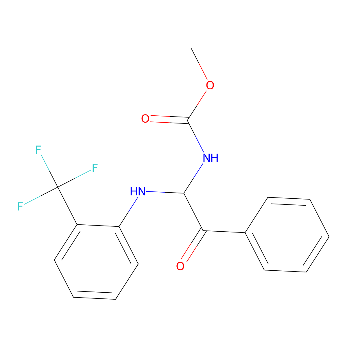 methyl N-(2-oxo-2-phenyl-1-{[2-(trifluoromethyl)phenyl]amino}ethyl)carbamate molecular structure, CAS 324543-42-2