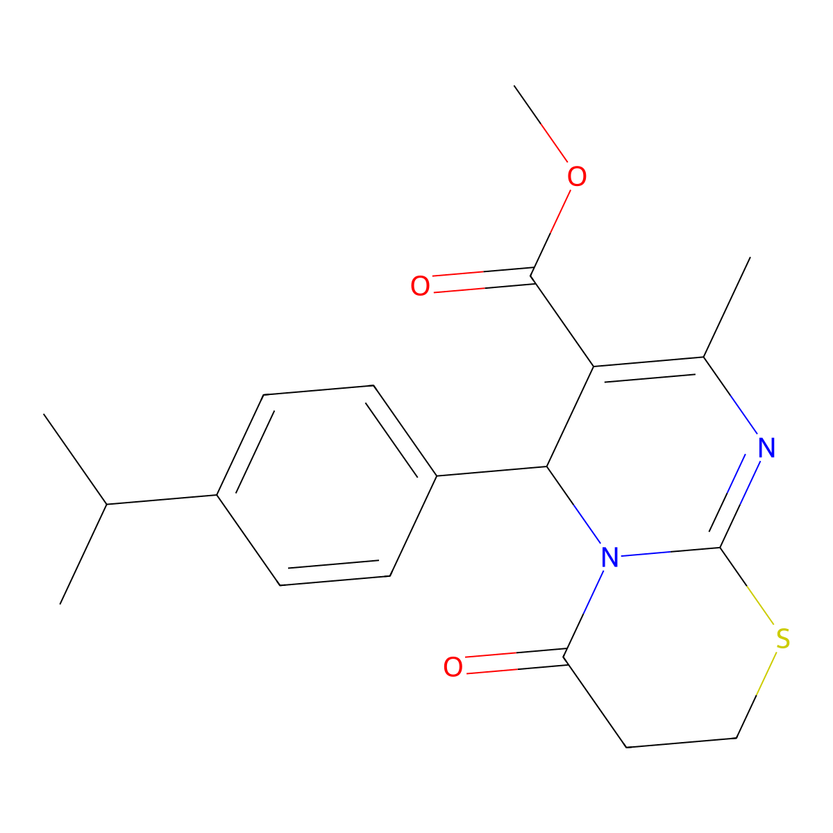 methyl 8-methyl-4-oxo-6-(4-propan-2-ylphenyl)-3,6-dihydro-2H-pyrimido[2,1-b][1,3]thiazine-7-carboxylate molecular structure, CAS 324543-47-7