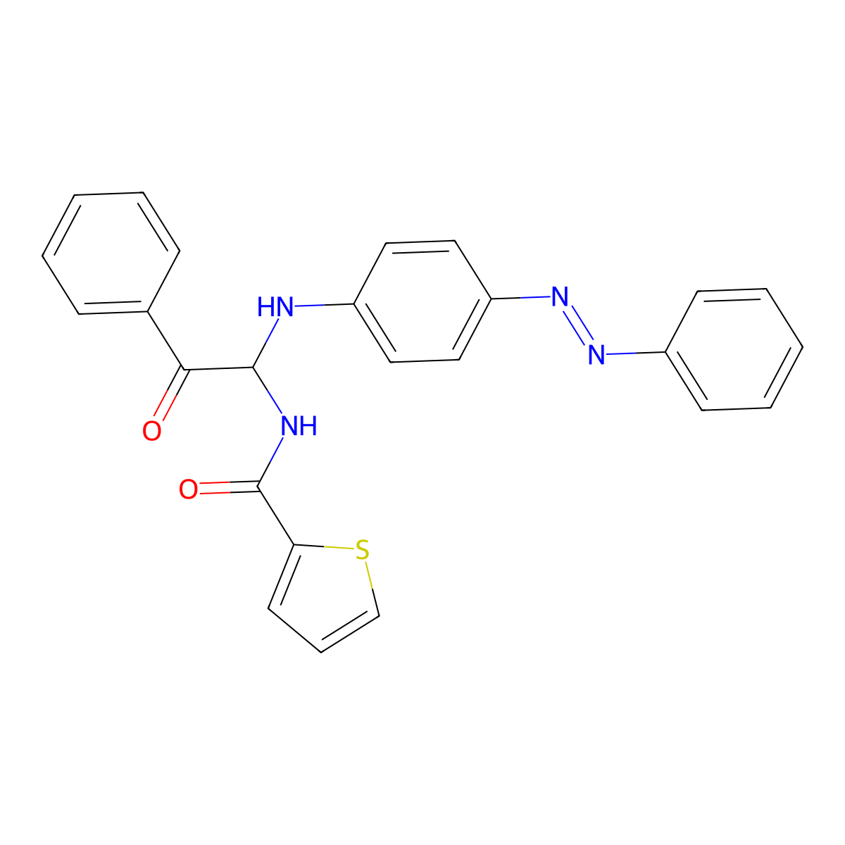N-(2-oxo-2-phenyl-1-{4-[(E)-phenyldiazenyl]anilino}ethyl)-2-thiophenecarboxamide molecular structure, CAS 324543-58-0