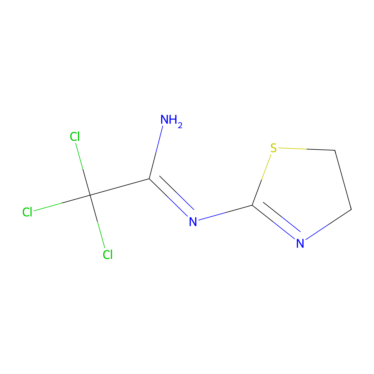 2,2,2-trichloro-N-[(2Z)-1,3-thiazolidin-2-ylidene]ethanimidamide molecular structure, CAS 324544-86-7