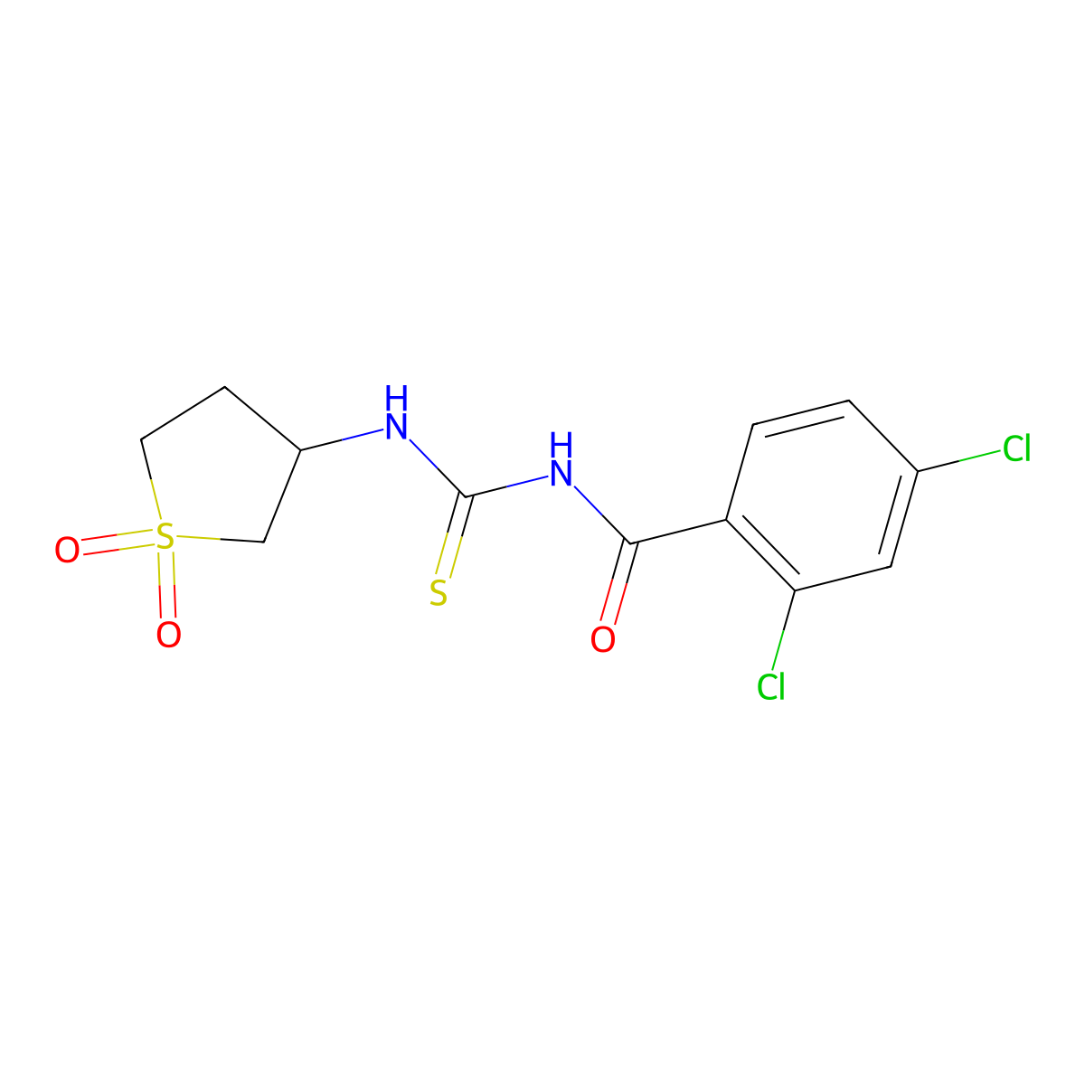 2,4-dichloro-N-((1,1-dioxidotetrahydrothiophen-3-yl)carbamothioyl)benzamide molecular structure, CAS 324545-23-5