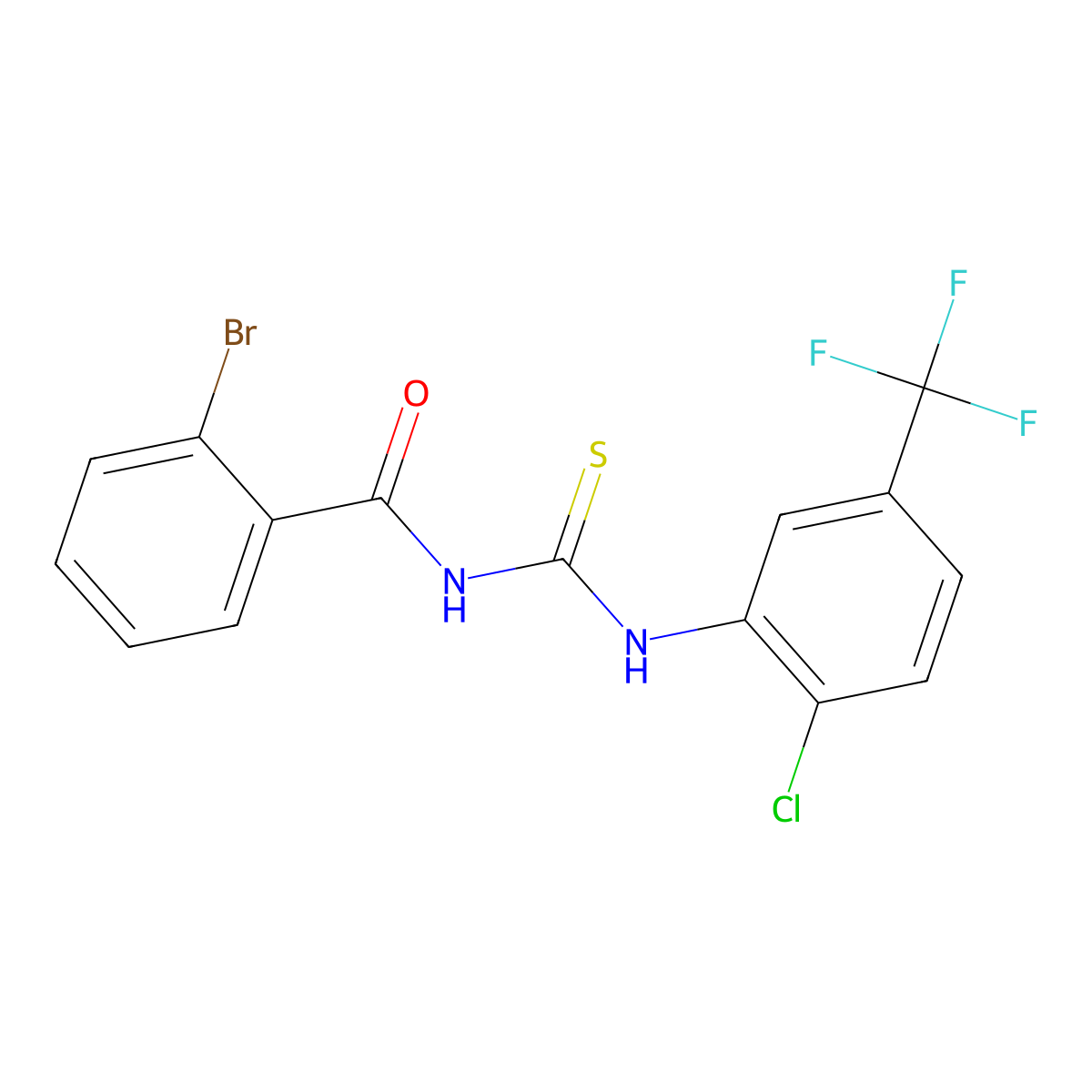 2-bromo-N-[[2-chloro-5-(trifluoromethyl)phenyl]carbamothioyl]benzamide molecular structure, CAS 324545-43-9