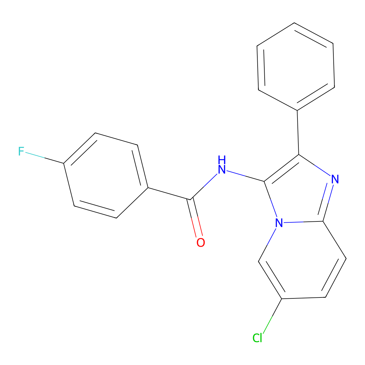 N-(6-chloro-2-phenylimidazo[1,2-a]pyridin-3-yl)-4-fluorobenzamide molecular structure, CAS 324545-93-9