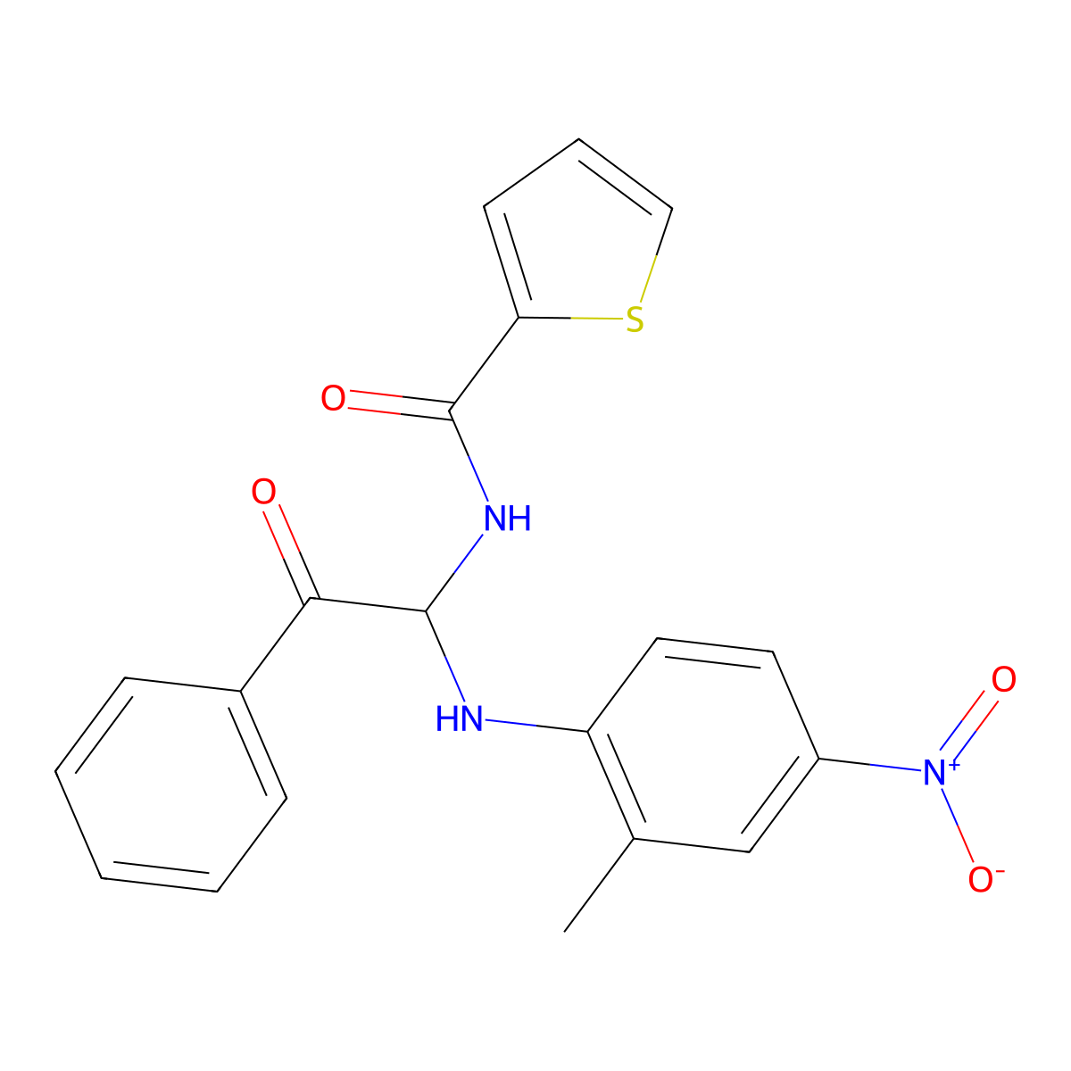 N-[1-(2-methyl-4-nitroanilino)-2-oxo-2-phenylethyl]thiophene-2-carboxamide molecular structure, CAS 324546-16-9