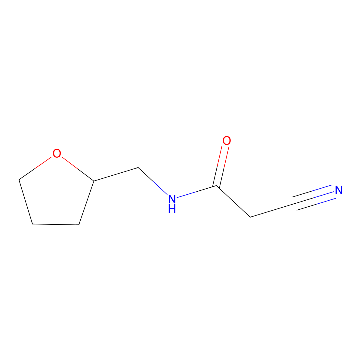 2-cyano-N-(tetrahydrofuran-2-ylmethyl)acetamide molecular structure, CAS 324546-22-7