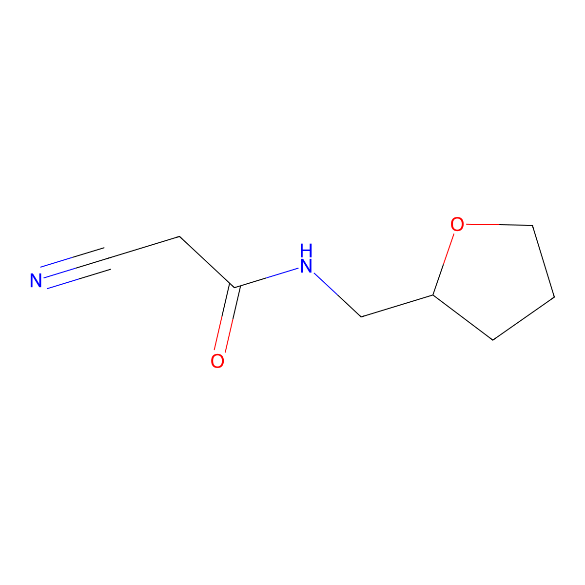 2-cyano-N-(tetrahydrofuran-2-ylmethyl)acetamide molecular structure, CAS 324546-22-7
