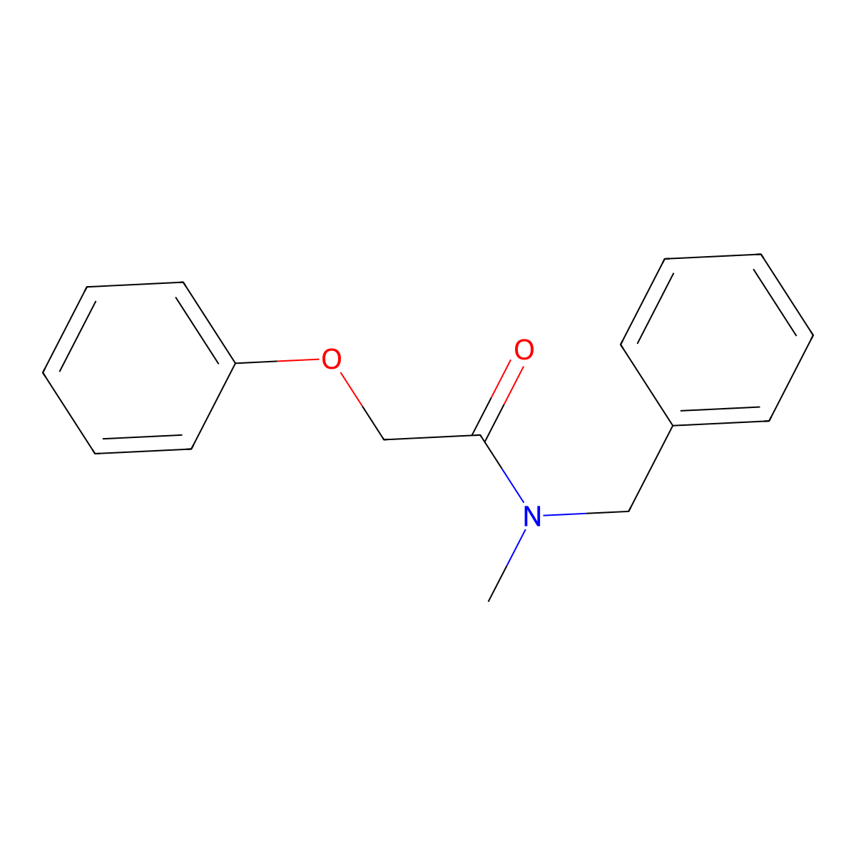 N-benzyl-N-methyl-2-phenoxyacetamide molecular structure, CAS 324546-84-1