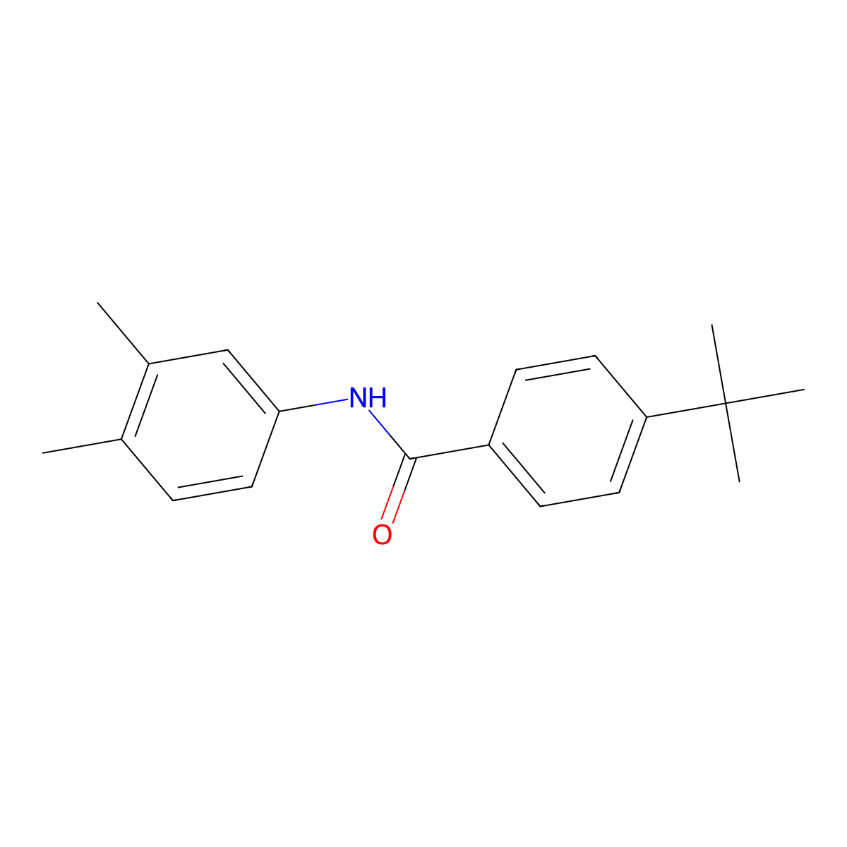 4-Tert-butyl-N-(3,4-dimethylphenyl)benzamide molecular structure, CAS 324546-93-2
