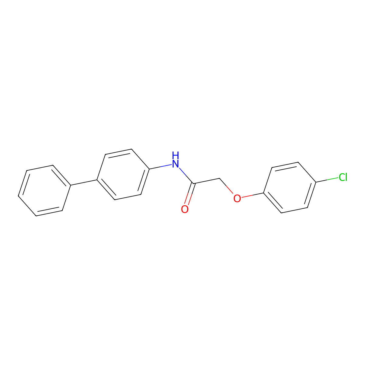 2-(4-chlorophenoxy)-N-(4-phenylphenyl)acetamide molecular structure, CAS 324546-96-5