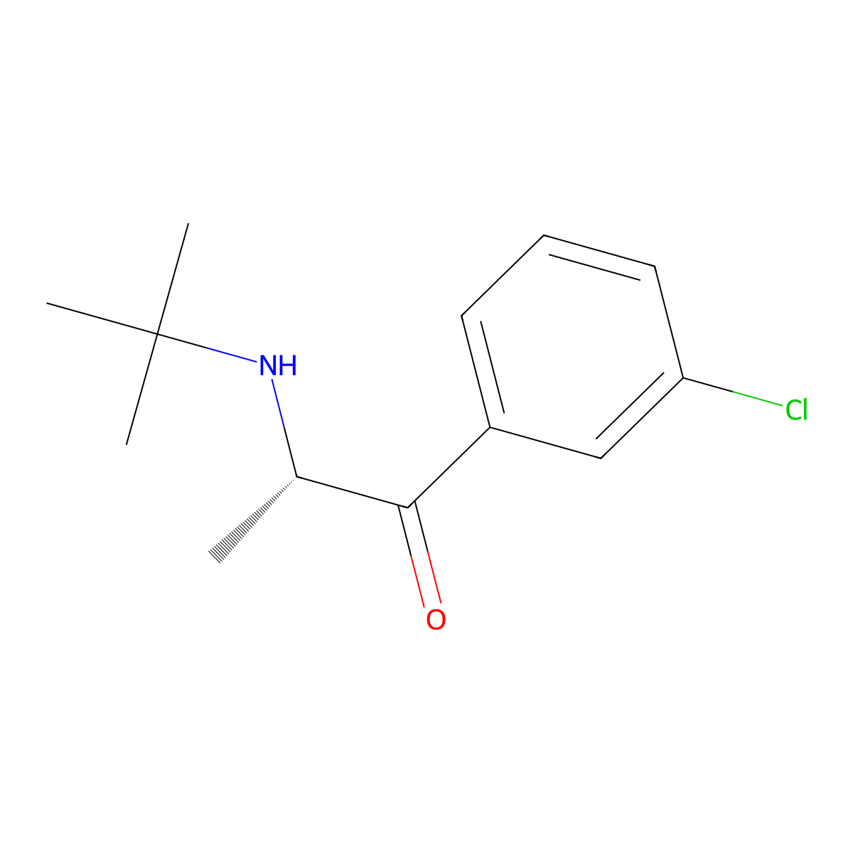 (S)-Bupropion molecular structure, CAS 324548-43-8