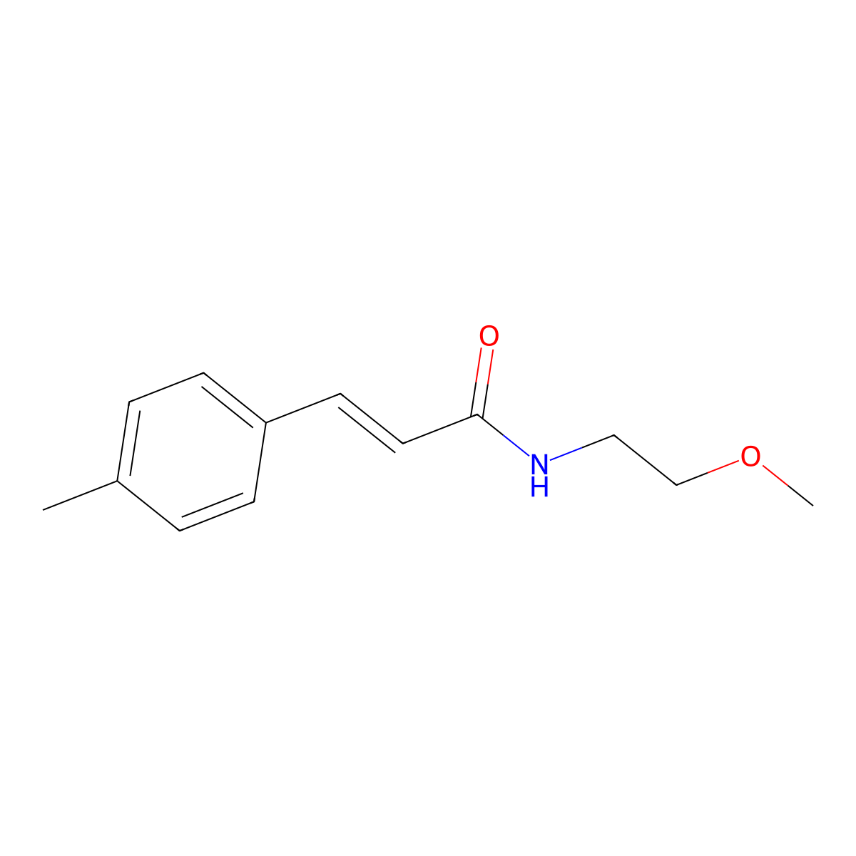 (2E)-N-(2-methoxyethyl)-3-(4-methylphenyl)prop-2-enamide molecular structure, CAS 324562-48-3
