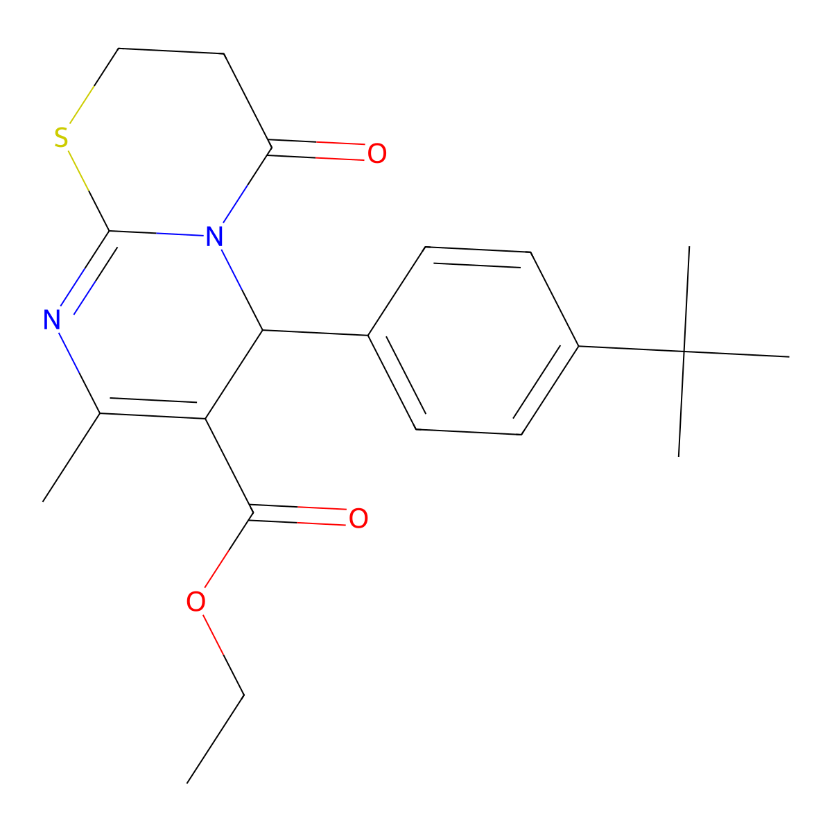 ethyl 6-(4-tert-butylphenyl)-8-methyl-4-oxo-2H,3H,4H,6H-pyrimido[2,1-b][1,3]thiazine-7-carboxylate molecular structure, CAS 324564-13-8