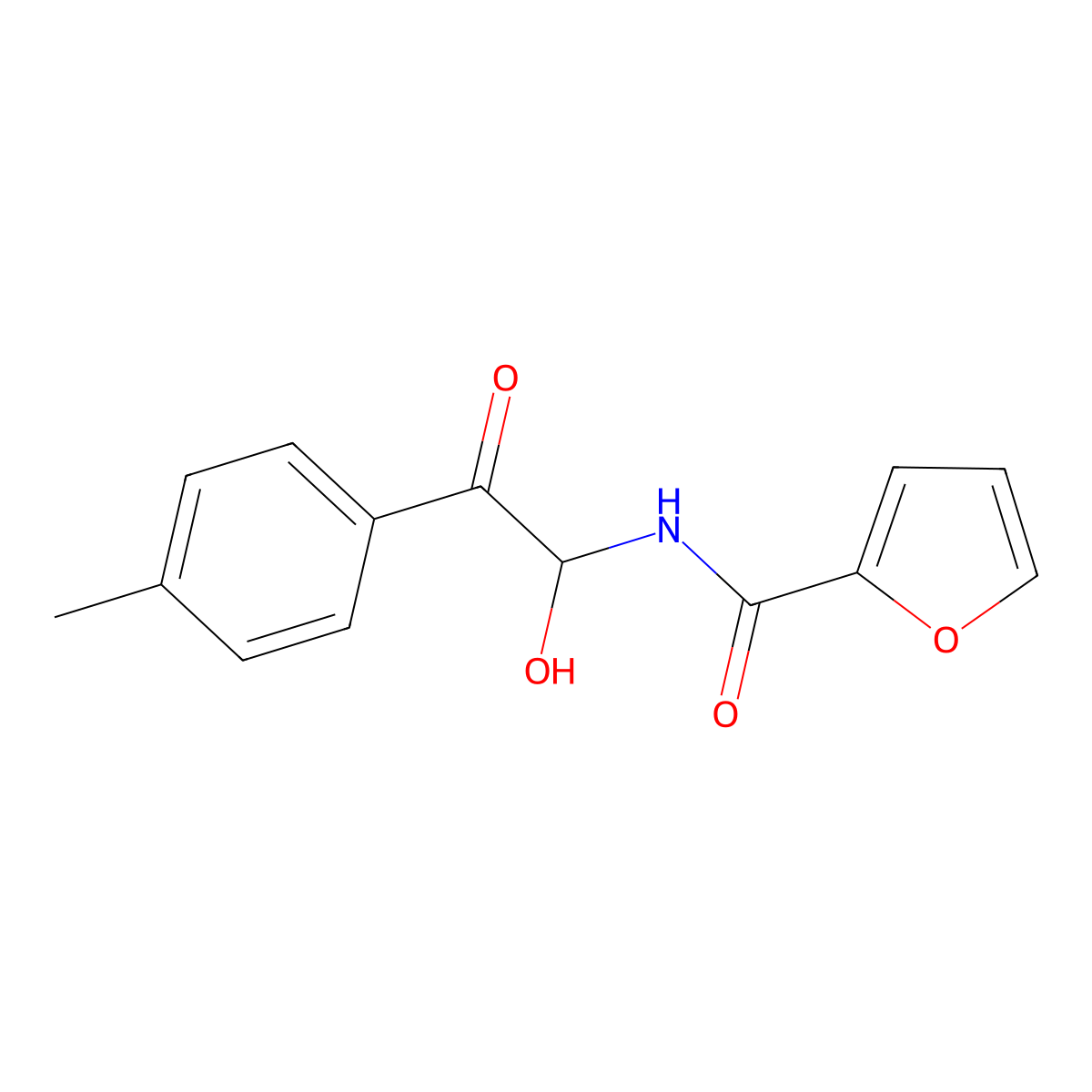 N-[1-hydroxy-2-(4-methylphenyl)-2-oxoethyl]furan-2-carboxamide molecular structure, CAS 324568-54-9