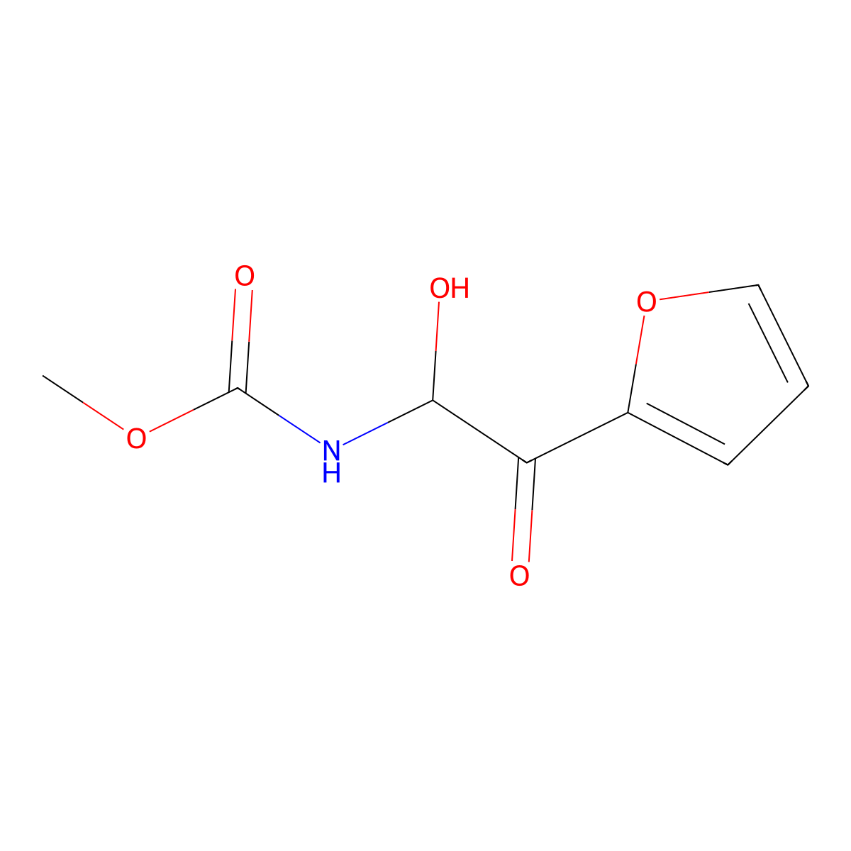 Methyl 2-(2-furyl)-1-hydroxy-2-oxoethylcarbamate molecular structure, CAS 324568-58-3