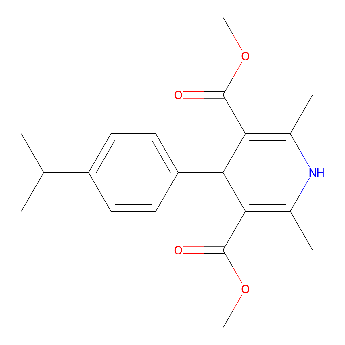 3,5-Dimethyl 2,6-dimethyl-4-[4-(propan-2-yl)phenyl]-1,4-dihydropyridine-3,5-dicarboxylate molecular structure, CAS 324577-00-6