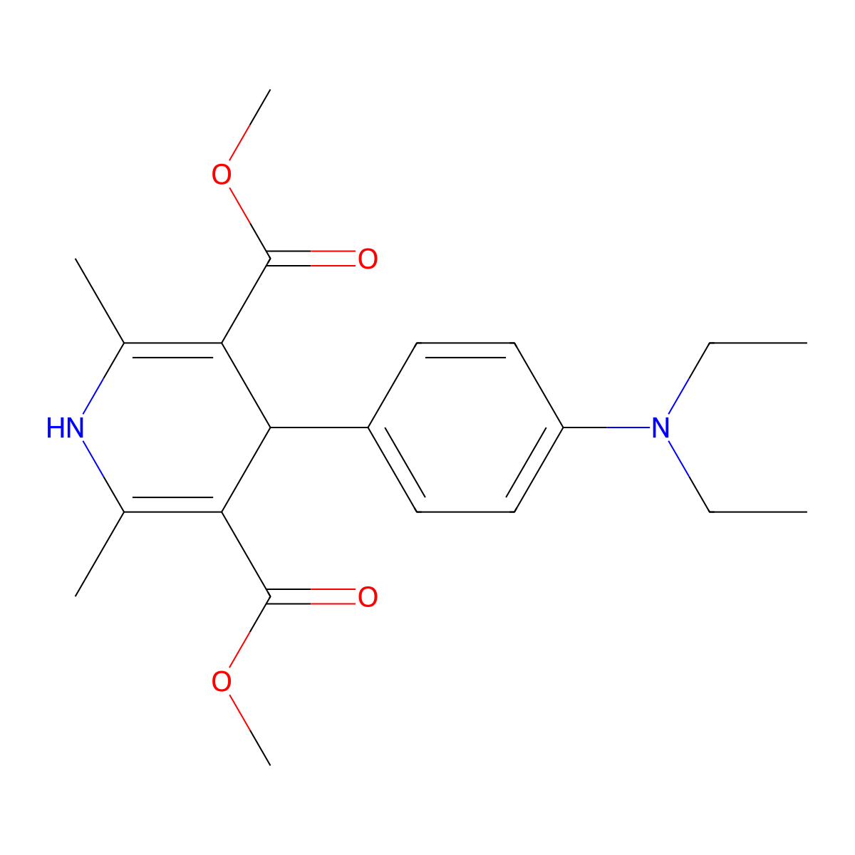 3,5-Dimethyl 4-[4-(diethylamino)phenyl]-2,6-dimethyl-1,4-dihydropyridine-3,5-dicarboxylate molecular structure, CAS 324577-05-1