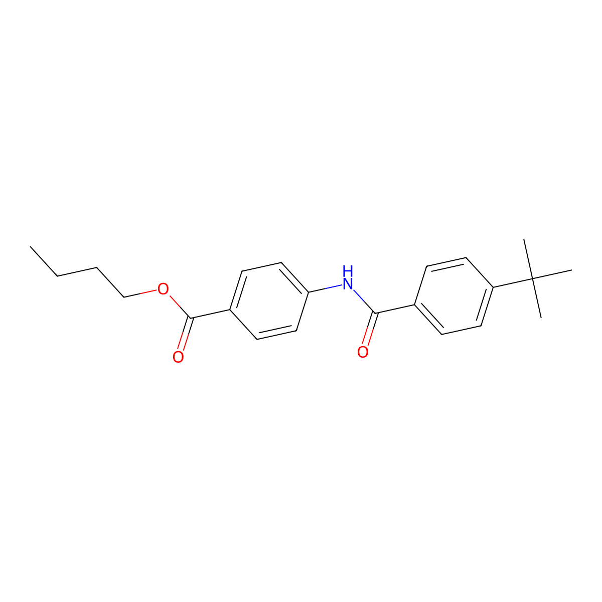 Butyl 4-((4-tert-butylbenzoyl)amino)benzoate molecular structure, CAS 324577-48-2