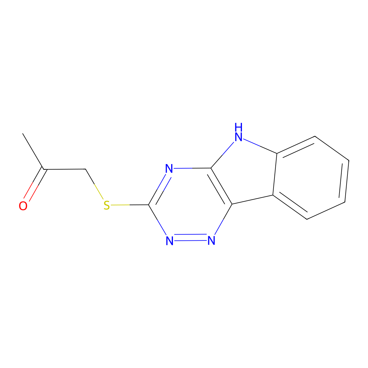 1-((2H-[1,2,4]triazino[5,6-b]indol-3-yl)thio)propan-2-one molecular structure, CAS 324577-81-3
